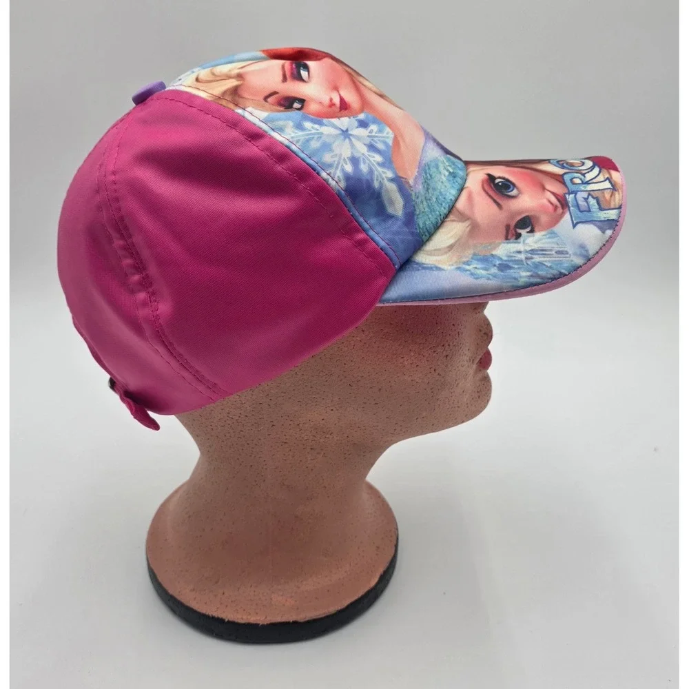 Disney Frozen Elsa Anna Pink Blue Graphic Baseball Cap Adjustable Hat